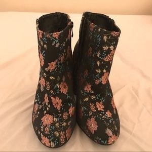 Torrid’s Floral Brocade Embroidered Heel Booties